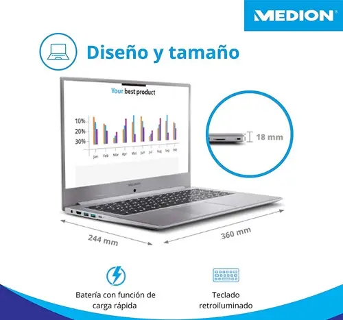 Portátil Medion Akoya 